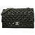 Borsa a tracolla Chanel in pelle verniciata nera Nero