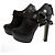 Miu Miu Stivaletti con tacco in pelle nera Nero