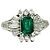 Autre Marque Platin Ballerina Ring Smaragd Diamant Weiß Grün
