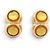 ORECCHINI VINTAGE YVES SAINT LAURENT PIETRE CABOCHON GIALLE SOVRAPPOSTE D'oro
