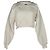 Off White Sudadera cropped Off-White Off Stamp Logo en algodón blanco Crudo