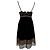Vestido midi Theory con ribete de encaje en triacetato negro - vista 13