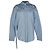 Off White Off-White gestreiftes Hemd mit Schnalle aus blauer Baumwolle