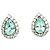 Autre Marque Orecchini in oro bianco 18k Tormalina Paraiba e Diamanti Argento Blu Verde Turchese