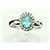 Autre Marque Anello in Oro Bianco 18k Tormalina Paraiba e Diamanti, Certificato AIG Argento Blu Verde chiaro Turchese - vista 8