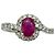 Autre Marque Natürlicher Burma-Rubin Mong Hsu Diamantring Weiß Rot Dunkelviolett