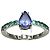 Autre Marque Anello in Oro Bianco 18k Tanzanite e Tormalina Paraiba, Certificato AIG Argento Verde Porpora Blu navy