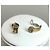 Autre Marque Tri-Color 18k Gold and Diamond Clip-on Earrings Silvery Pink White Golden - view 4