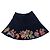 Saia curta Kenzo Paris preta com bordados florais Preto Multicor