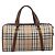 Borsa Boston Burberrys Nova Check Canvas Beige Gold Auth 203894V D'oro - vista 2