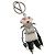 Llavero Robot PRADA en piel Saffiano White LV Auth 204840M Blanco
