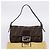 Bolso de hombro FENDI Zucca Canvas Mamma Baguette Negro Marrón Auth 203887V Castaño - vista 12