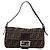 Bolso de hombro FENDI Zucca Canvas Mamma Baguette Negro Marrón Auth 203887V Castaño - vista 13