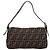 Bolso de hombro FENDI Zucca Canvas Mamma Baguette Negro Marrón Auth 203887V Castaño - vista 2