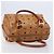 Borsa Boston MCM Logogram Vicetos PVC Pelle Marrone Oro Auth 204073 D'oro - vista 6
