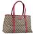 Borsa Tote GUCCI GG Supreme PVC Beige Silver 114595 Auth 201444 Argento