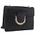 Borsa a tracolla Salvatore Ferragamo Gancini Chain in pelle nera e oro autentica 204374A