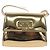Borsa a tracolla Salvatore Ferragamo Gancini in pelle metallizzata Oro Auth 203812V - vista 13