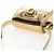 Borsa a tracolla Salvatore Ferragamo Gancini in pelle metallizzata Oro Auth 203812V - vista 14