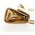 Borsa a tracolla Salvatore Ferragamo Gancini in pelle metallizzata Oro Auth 203812V - vista 4
