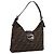 Bolsa de Ombro FENDI Zucca Canvas Mamma Baguette Preta Castanha Auth BA15806V Marrom Preto