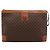 Céline Borsa a pochette CELINE Macadam PVC Pelle Marrone Oro Auth 201520A D'oro - vista 13