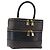 Céline CELINE Macadam Canvas Vanity Handtasche PVC Leather Black Gold Auth 201453A Schwarz Golden