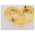 CHANEL COCO Logo Brosche Metall Gold-Ton CC Auth 205866M - Ansicht 4