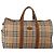 Burberrys Nova Check Boston Bag Canvas Beige Gold Auth 200460V Golden
