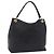 Bolsa de Ombro PRADA em Couro Preto e Dourado Auth ka6289M