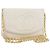 Bolso de hombro con cadena CHANEL Piel Caviar White Gold CC Auth 204805 Blanco Dorado