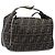 FENDI Zucca Canvas Vanity Handtasche Schwarz Braun Auth 198536