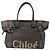 Chloé Chloe Tote Bag aus Leder Grau Goldfarben Auth BA15487 Braun - Ansicht 13