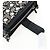 CHANEL Pochette épaule à chaîne en agneau noir argenté CC Auth 200770SAM - vue 23