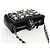 CHANEL Pochette épaule à chaîne en agneau noir argenté CC Auth 200770SAM - vue 6