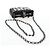 CHANEL Pochette épaule à chaîne en agneau noir argenté CC Auth 200770SAM - vue 7