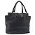 PRADA Vitellolux Hand Bag Leather Black Gold Auth 204100V Golden