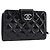 Cartera CHANEL Matelasse de piel charol negra plata CC Auth yk20916A Negro
