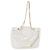 Bolsa de Ombro CHANEL Matelasse com Corrente em Vinil Branco com Detalhes Dourados CC Auth 201328