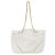 Bolsa de Ombro CHANEL Matelasse com Corrente em Vinil Branco com Detalhes Dourados CC Auth 201328 - vista 13