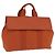 Hermès HERMES Valparaiso Handtasche Canvas Orange Silver Auth 200363V Silber