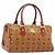 Bolsa MCM Vicetos Logogram Mini Boston Bag PVC Leather Brown Gold Auth ki6815 Marrom Dourado