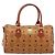 Bolsa MCM Vicetos Logogram Mini Boston Bag PVC Leather Brown Gold Auth ki6815 Marrom Dourado - vista 13