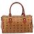 Bolsa MCM Vicetos Logogram Mini Boston Bag PVC Leather Brown Gold Auth ki6815 Marrom Dourado - vista 2