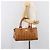 Bolsa MCM Vicetos Logogram Mini Boston Bag PVC Leather Brown Gold Auth ki6815 Marrom Dourado - vista 24