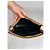 Céline Vintage Celine Blazon Leather Clutch Late 1980s Black Beige - view 3