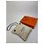 Trim Pouch con coulisse Vintage Hermes Hermès in cotone Herringbone Beige Blue - vista 12