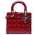Autre Marque Borsa Lady Dior Satchel Medium in pelle vernice Cannage rossa Dior Rosso