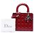 Autre Marque Borsa Lady Dior Satchel Medium in pelle vernice Cannage rossa Dior Rosso - vista 7