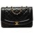 Borsa a tracolla Chanel Diana Medium in pelle d'agnello nera Nero